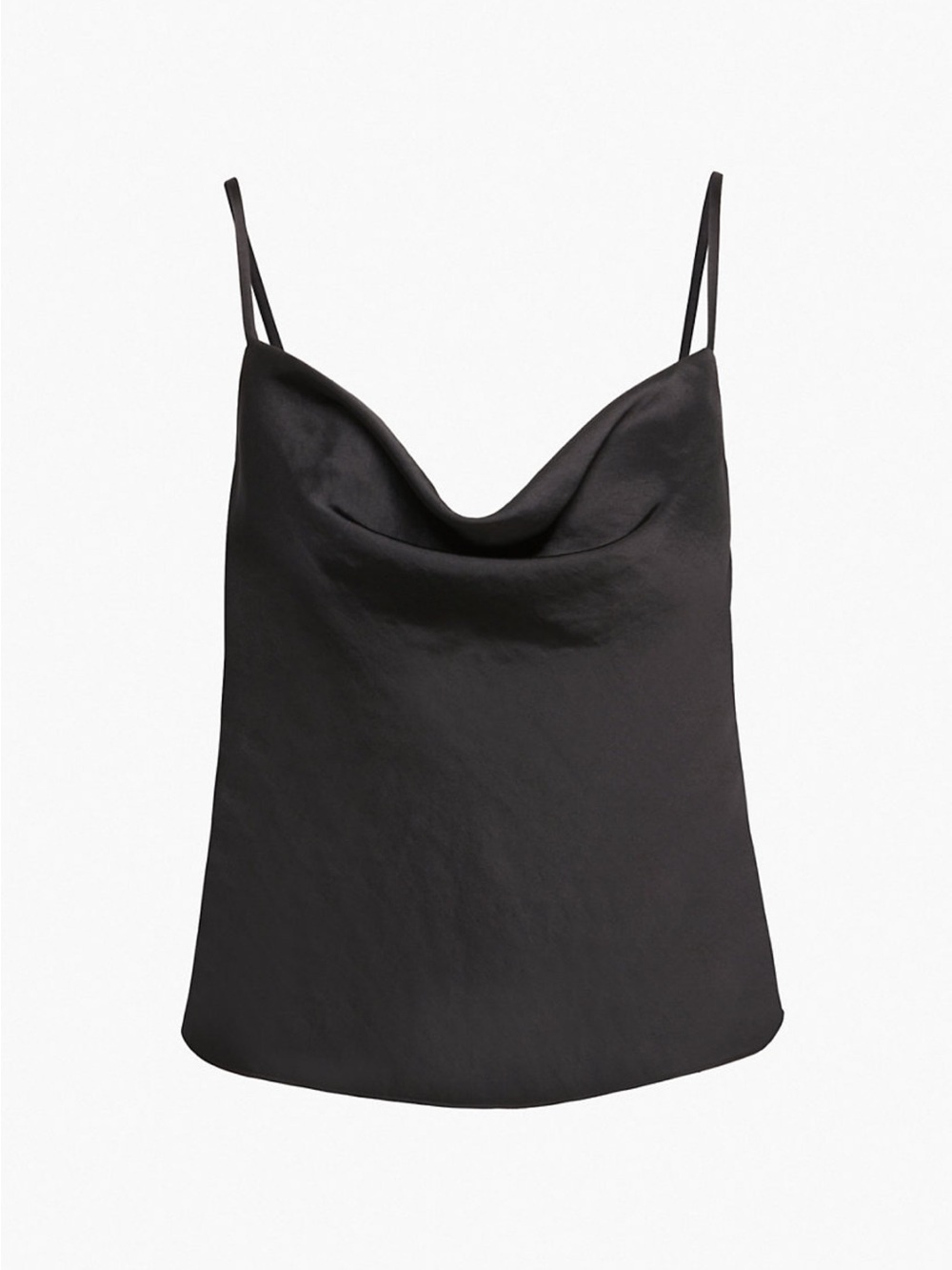 Wilfred Allusion Camisole Cupro Cowl Neck Satin Top Black S